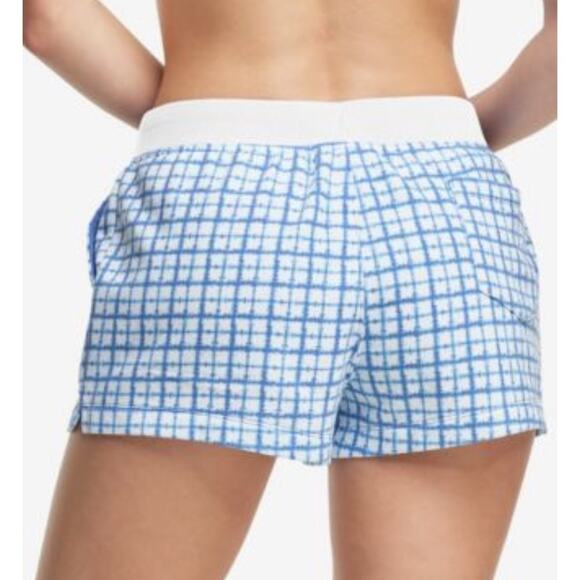 Champion Shorts NWT Sweat-shorts Blue/White Check. Pockets Athleisure Womens XL - Picture 3 of 4